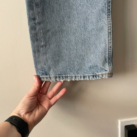 Agolde Reworked 90s High Rise Denim Casual Straight Leg Paperbag Jeans Blue 25 - Picture 7 of 11